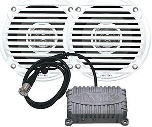 2-Channel Bluetooth Amplifier and Pair of 5" Waterproof Speakers