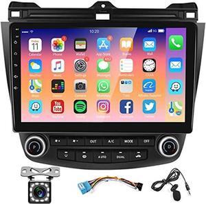 Android Car Stereo for Honda Accord 7 2003 2004 2005 2006 2007,podofo 10 Inch Touch Screen Car Stereo Radio in Dash Navigation GPS Units with Mirror Link WiFi Bluetooth FM/RDS Backup Camera Mic