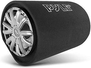 PyleUsa 12-Inch Carpeted Subwoofer Tube Speaker - 500 Watt High Powered Car Audio Sub Bass Enclosure System with 2" Aluminum Voice Coil, 4 Ohm, Rear Vented Design - PLTB121