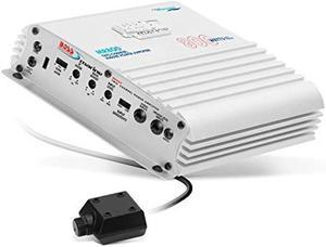 BOSS Audio Systems MR800 Marine Grade 800 Watt, 2 Channel, 2 4 Ohm Stable Class AB, Full Range, Bridgeable, Mosfet Power Supply Amplifier with Remote Subwoofer Control