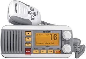 Uniden UM435 Advanced Fixed Mount VHF Marine Radio, All USA/International/Canadian Marine Channels Including New 4-Digit, CDN "B" Channels, 1 Watt/25 Watt Power, Waterproof IPX8 Submersible, White