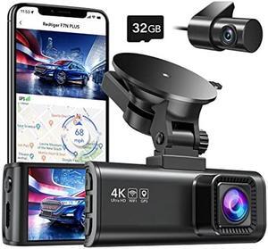 REDTIGER Dash Cam Front Rear, 4K/2.5K Full HD Dash Camera for Cars, Free 32GB SD Card, Built-in Wi-Fi GPS, 3.18" IPS Screen, Night Vision, 170degWide Angle, WDR, 24H Parking Mode