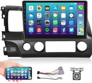 podofo Car Stereo Radio for Honda Civic 2006 2007 2008 2009 2010 2011 10.1 Inch Android Touch Screen Bluetooth Car Radio with GPS Navigation WiFi Mirror Link Backup Camera