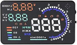 Car HUD, 5.5'' A8 Head Up Display Car Warning System Auto Windshied Reflective Screen Speed Display with OBD II Interface