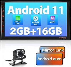 UNITOPSCI Double Din Android Car Stereo Compatible with Apple CarPlay &  Android Auto,2G 32G 10.1 Inch Touch Screen GPS Navigation Stereo Bluetooth