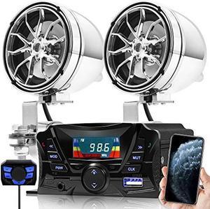 GoHawk TJ4-Q 1000W 4 Channel Amplifier 4 Full Range Waterproof Bluetooth Motorcycle Stereo Speakers Audio System Aux Usb Sd Radio For 115 Handlebar Harley Touring Cruiser Atv B07gfgbcsl