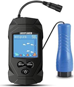 LUCKYLAKER Depth Handheld Fish Finder Display Boat Ice Fishing Finder Sonar Portable Wired Fish Finders Transducer LCD Monitor