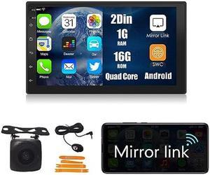 KUNFINE Universal Android Autoradio FM Radio Car Navigation Stereo Pad Multimedia Player GPS 7" IPS Touch Screen Display BT WiFi 2 Din Headunit Tablet Quad Core 1G+16G