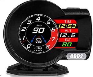 Lion Power Performance Universal Head Up Display (HUD) with Digital Multi Function and Multi Alarm Setting Include Brake Test and More, Made in USA