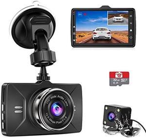 Penemay Dual Dash Cam Front and Rear Camera 1080p Front Camera, Dash Camera for Cars Waterproof Rear camera, Car Camera Included 32GB SD Card, Dashboard Camera with Super Night Vision, Parking Monitor