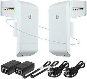 Pre-Configured Bundle of 2 Ubiquiti NanoStation LOCOM5 P2P-2 Units Kit 100% Configured as Network Wireless Bridge for Long Distance Wireless Communications, Plug-and-Play. No Configuration Needed.