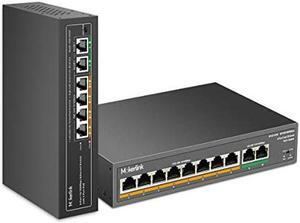 MokerLink PoE Switch, 6 Port and 10 Port PoE Switch, Support IEEE802.3af/at, Fanless Metal Plug & Play