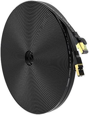Cat 8 Ethernet Cable 150 FT, Outdoor&Indoor High Speed Heavy Duty Network LAN Internet Cable,SFTP Gold Plated RJ45 40Gbps 2000Mhz Patch Cord, for Modem/Router/Gaming,Faster Than Cat7/Cat6/Cat5 Black