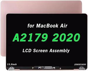 WARWOLFTEAM 13.3" Screen Replacement for MacBook Air A2179 2019 2020 EMC 3302 MVH22 MVH42 MVH52 MWTJ2 MWTK2 MWTL2 Retina LCD Screen Display Full Assembly Complete Top Assembly 2560x1600 (Gold)