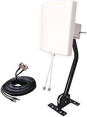 SignalPlus Outdoor 2x2 MIMO Directional WiFi Antennas Long Range 2.4GHz/ 5.8GHz External Panel WiFi Antenna Kit for WiFi Router/Wireless Access Point/Camera with Detachable Antennas (Full Kit)