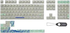 Higround Topograph PBT Dye Sub Keycaps - for Mechanical Keyboards, Full 123 Key Set, OEM Profile, ANSI ISO Support, US Layout (Seafoam)