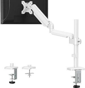 ErgoFocus Single Monitor Mount fits 13-32" Computer Screen, Heavy Duty Single Monitor Desk Mount Hold up to 19.8lbs, Height Adjustable Full Motion Gas Spring Monitor Arm, VESA Mount,White