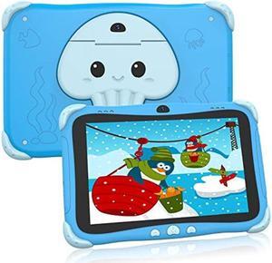 Kids Tablet 8 inch Android Toddler Tablet 2GB 64GB Tablet for Kids App Parent Control Kids Learning Tablet WiFi Dual Camera With Shockproof Case, Netflix, YouTube, for Boys Girls, ages 3-16, Blue