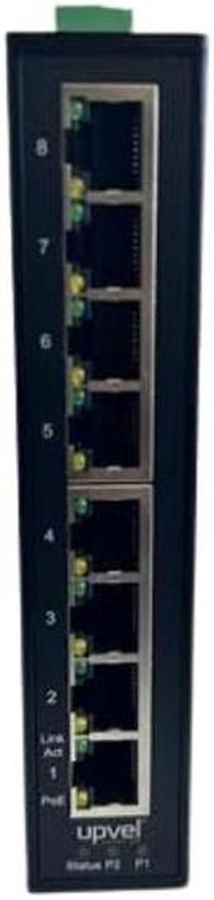 Upvel(tm) UEP-0800G 8 Port Industrial Unmanaged PoE+ Gigabit Ethernet Switch