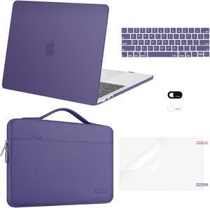 MOSISO Compatible with MacBook Pro 13 inch Case M2 2024, 2023, 2022-2016 A2338 M1 A2251 A2289 A2159 A1989 A1708 A1706, Plastic Hard Case&Bag&Keyboard Skin&Webcam Cover&Screen Protector,Imperial Purple