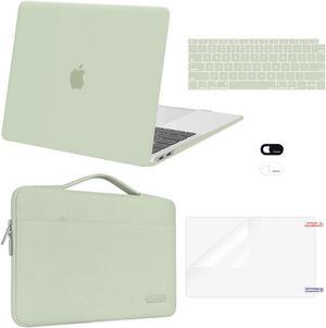 MOSISO Compatible with MacBook Air 13 inch Case 2022 2021 2020 2019 2018 Release A2337 M1 A2179 A1932 Retina Display, Plastic Hard Shell&Bag&Keyboard Skin&Webcam Cover&Screen Protector, Sage Green