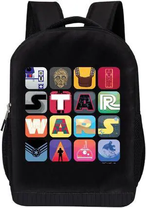 STAR WARS Lucasfilm Backpack Black Character 18 Inch Air Mesh Padded Bag
