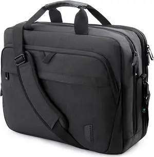 BAGSMART 18 Inch Laptop Bag, Expandable Briefcase, Computer Bag Men Women, Laptop Shoulder Bag, Work Bag Business Travel Office - Black