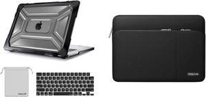 MOSISO Compatible with MacBook Pro 16 inch Case 2022 2021 A2485 M1 Heavy Duty Plastic Hard Shell with TPU Bumper360 Protective Bag with 2 Front Separate PocketsKeyboard CoverStorage Bag Black