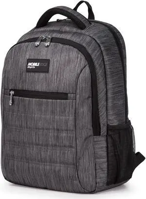 Mobile Edge SmartPack Laptop Backpack for Men and Women, Compatible with Mac 16-17 Inch Laptops, Travel Computer Bag, Super Lightweight, Water-Resistant Exterior, Carbon