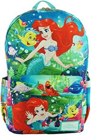 Disney The Little Mermaid  Ariel Deluxe Oversize Print Large 175 Backpack with Laptop Compartment  A19608 Multicolor