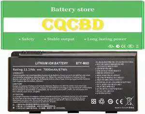 CQCBD BTY-M6D Laptop Battery for MSI GT783H GX660 GX660DX GX70H GX780R GT70 GT70-2PC GT760 GT60 GT660 GX60 GT680 GX680 GT780 GT663R GT660R GT683 GX780 GT780R GT660R GT663R GT680R GT783R GX780R