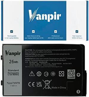 VANPIR J7HTX 7XNTR Laptop Battery Compatible with Dell Latitude 7202 7212 7220 Rugged Extreme Tablet Series 02JT7D FH8RW 7.4V 26Wh 4-Cell