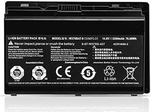 YXXM W370BAT8 687W370S427 Battery for Clevo Replacement W350ETQ W350ET W355STQ Schenker XMG A503 A522 A722 Sager NP6350 6370 7358 Laptop Battery Gigabyte P2742 Hasee K650Si7 148V 5200mAh