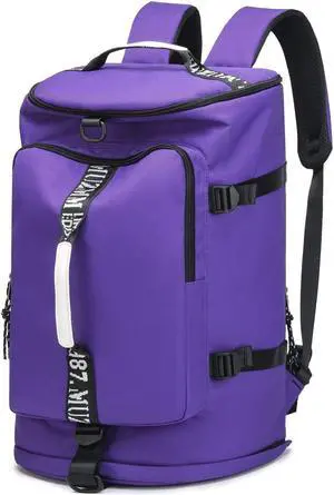 FUNYAGO Gym Duffle Bag Waterproof black Laptop Backpack Suitable for Hiking, Fishing, Travel 40L Large Capacity Trendy Cool Lightweight Backpack for Men and Women