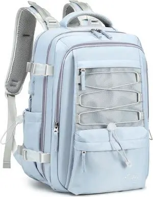 Travel Backpack for Women Men 15.6 Inch Laptop Backpacks with USB Port Carry on Backpack Flight Approved Large Back Pack College Bookbags Outdoor Sports Hiking Rucksack Casual Daypack ( Blue)