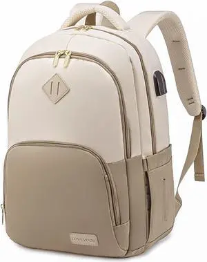 LOVEVOOK Laptop Backpack for Women Men, 17" Laptop Daypack for College Work Travel, Water Resistant Classic Backpacks with USB Port