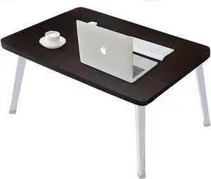 LKBBC Foldable Laptop Desk for Bed, Bed Laptop Table, Foldable Portable Lap Bed Tray, 23.6 Inch Floor Table for Drawing, Reading and Writing, Black