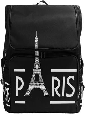 Naanle Stylish Eiffel Tower Paris Black White Casual Man Woman Student Backpack Travel Computer Bag