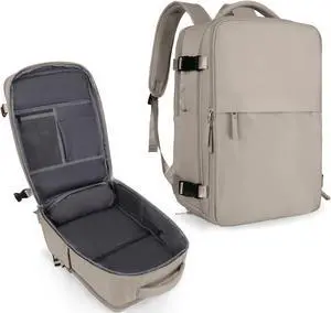 coowoz Travel Laptop Backpack For Women Men Airline Approved,Carry On Backpack,Large Hiking Backpack Waterproof Outdoor Sports Rucksack Casual Daypack Fit 15.6 Inch College Backpack (Brown)