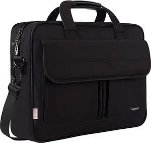 Taygeer 17 inch Laptop Bag, Professional Business Office Briefcase for Men Women, Premium Water Resistant Carry On Laptop Case Shoulder Messenger Bag Fits 15.6 17 Inch Notebook/Computer, Black
