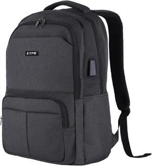 KYME Large Travel Laptop Backpack for Men,Water Resistant College Backpack,Work Backpack,Computer Bag with USB Charging Port