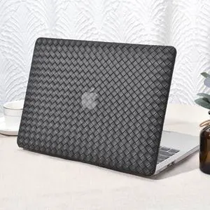 Seorsok Compatible with MacBook Air 13.6 inch Case 2022-2024 2025 A3240 M4 A2681 M2 A3113 M3 Touch ID,Elegant Leather Plastic Hard Case Transparent Keyboard Cover,Black Tartan PVC Leather