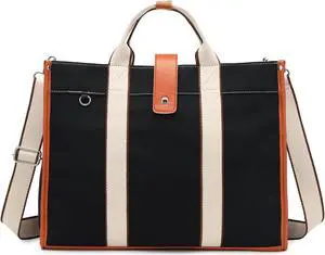 Laptop Bag for Women 15.6 Inch Lightweight Canvas Tote Bags Teacher Work Bag for School Travel