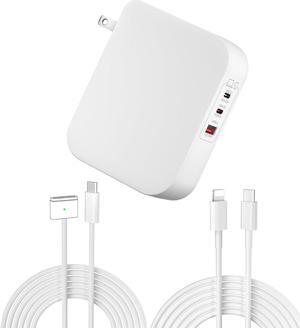 Mac Book Pro Charger, 160W 3-Port GaN Wall Charger Magnetic 3T Cable for Mac Book air/pro 2023 2022 2021 M2 M1(13''14''16inch) not for M3, Fast Charging Power Adapter for iPad Pro, Phone and More