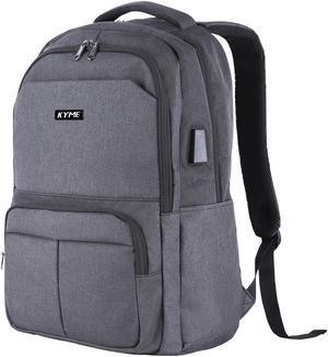 KYME Large Travel Laptop Backpack for Men,Water Resistant College Backpack,Work Backpack,Computer Bag with USB Charging Port