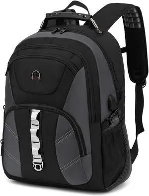 INSAVANT Laptop Backpack 15.6 Inch Backpacks Water Resistant Durable College Travel Daypack Anti Theft with USB Charging Port Best Gift for Men Women(15.6 Inch, 703 Grey)