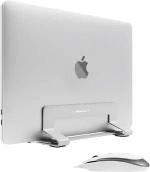 Macally USB C Wired Mouse and an Adjustable Vertical Laptop Stand, Bring Elegance to Your Workspace