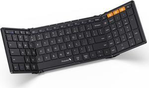 ProtoArc Foldable Bluetooth Keyboard, XK01 Folding Wireless Portable Keyboard with Numeric Keypad, Full-Size Travel Keyboard for Windows iOS Android Tablet Smartphone Laptop PC, Black