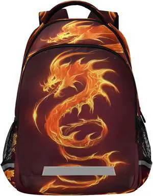 ALAZA Fire Dragon Backpacks Travel Laptop Daypack School Book Bag for Men Women Teens Kids one-size