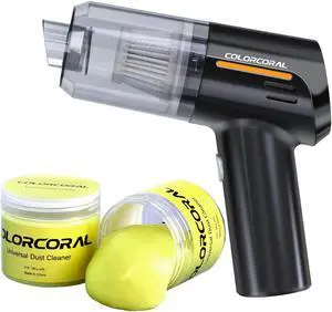 COLORCORAL Rechargeable Vacuum Cleaner and 2 Pack Universal Dust Cleaning Gel